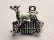 Dog Jumping Fence Agility Genuine American Pewter Charm
