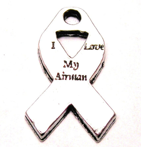 I Love My Airman Awareness Ribbon Genuine American Pewter Charm