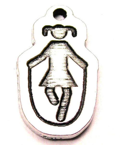 Jump Roping Girl Genuine American Pewter Charm