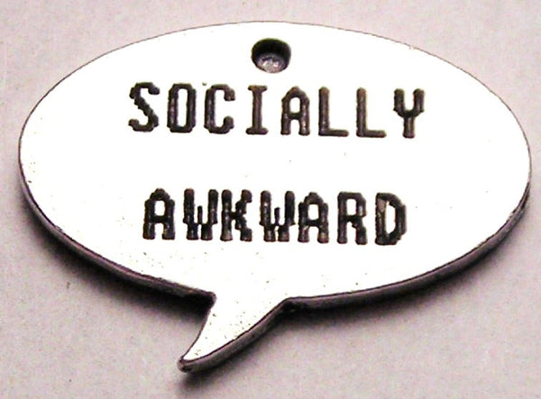 Socially Awkward Speech Bubble Genuine American Pewter Charm