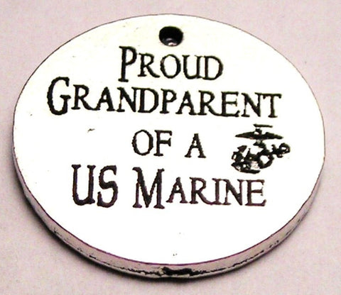Proud Grandparent Of A Us Marine Genuine American Pewter Charm