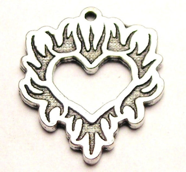 Heart On Fire Genuine American Pewter Charm