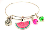 Watermelon Charm Bangle Bracelet