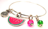 Watermelon Charm Bangle Bracelet