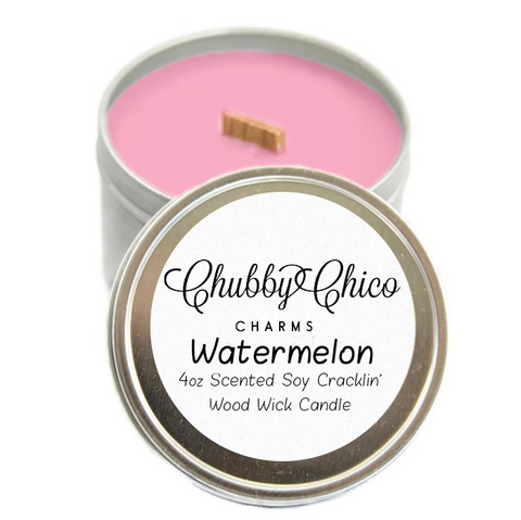 Watermelon Scented Soy Cracklin' Wood Wick Candle Tin