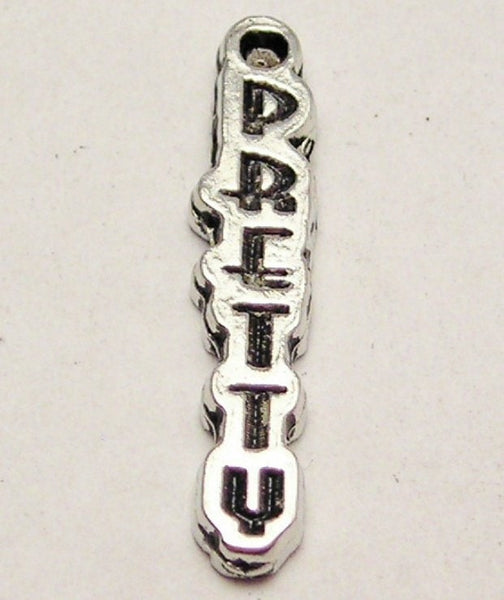 Pretty Letters Going Down Genuine American Pewter Charm