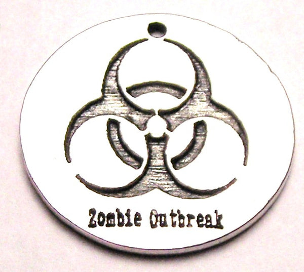 Zombie Outbreak Bio Hazard Symbol Genuine American Pewter Charm
