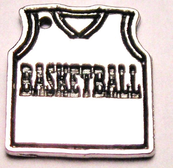 Basketball Jersey Genuine American Pewter Charm