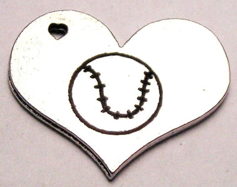 Baseball Softball In Your Heart Genuine American Pewter Charm