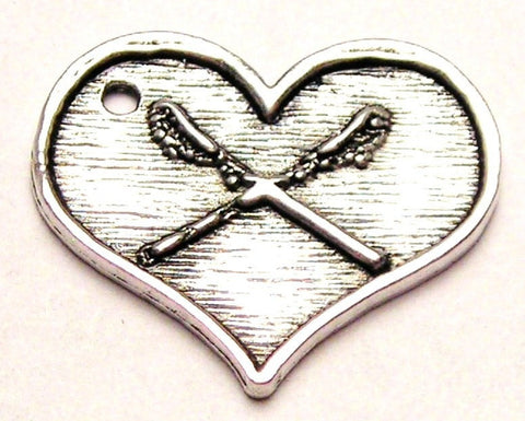 Lacrosse In Your Heart Genuine American Pewter Charm