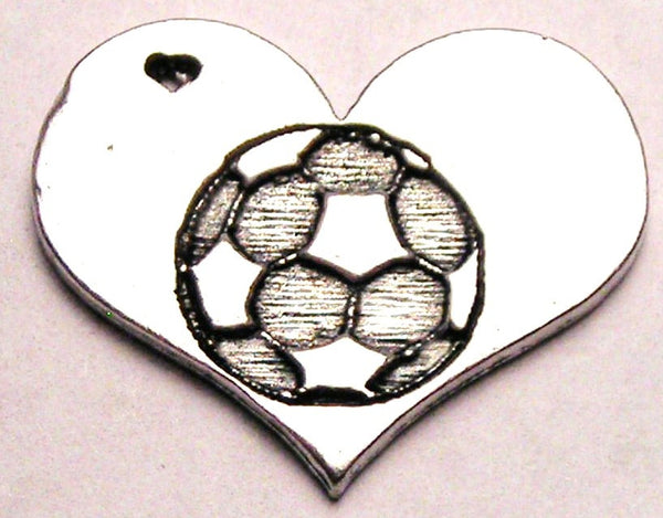 Soccer In Your Heart Genuine American Pewter Charm
