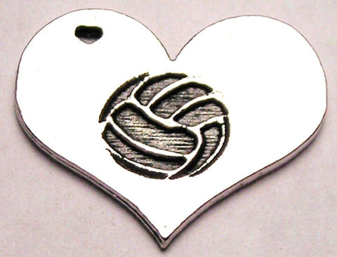 Volleyball In Your Heart Genuine American Pewter Charm