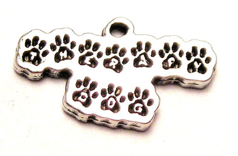 Therapy Dog Paw Prints Genuine American Pewter Charm