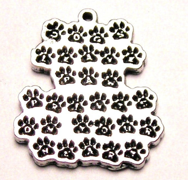 Dogs Leave Paw Prints On Your Heart Genuine American Pewter Charm