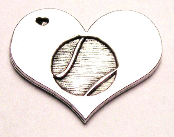 Tennis In Your Heart Genuine American Pewter Charm