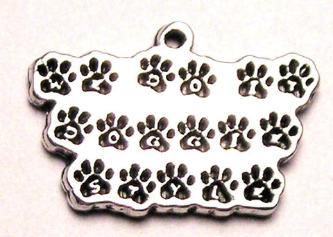 We Do It Doggie Style Paw Prints Genuine American Pewter Charm