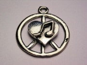 Music In Your Heart Peace Sign Genuine American Pewter Charm