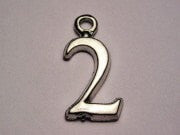 Number Two Genuine American Pewter Charm