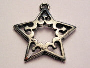 Star With Hearts Genuine American Pewter Charm