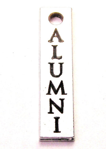 Alumni Long Tab Genuine American Pewter Charm