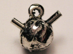 Yarn Ball With Knitting Needles Genuine American Pewter Charm