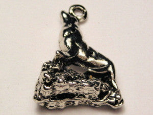 Seal On Rock Genuine American Pewter Charm