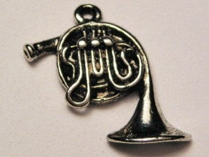 French Horn Genuine American Pewter Charm