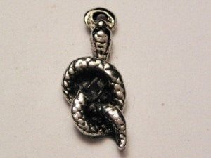 Coiled Snake Genuine American Pewter Charm