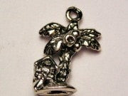 Palm Tree With Cabin Genuine American Pewter Charm