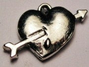 Pierced Heart Genuine American Pewter Charm