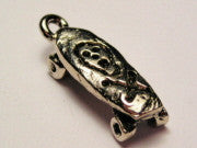 Skateboard With Skull Genuine American Pewter Charm