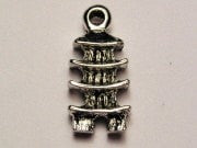 Pagoda Genuine American Pewter Charm