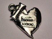 I Love Scrapbooking Heart Genuine American Pewter Charm